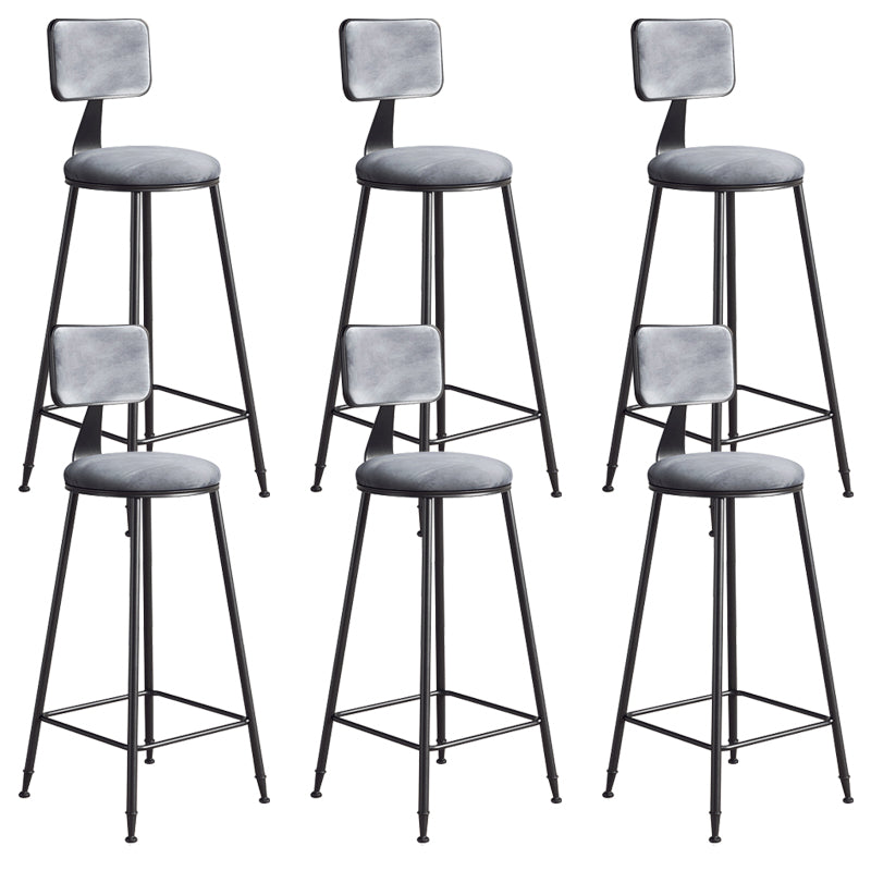 Modern Armless Backrest Counter Stool Iron Balcony Bar Stool with Cushion and Pedal