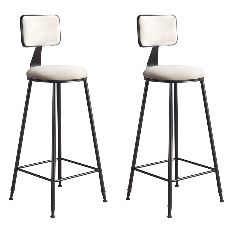 Modern Armless Backrest Counter Stool Iron Balcony Bar Stool with Cushion and Pedal