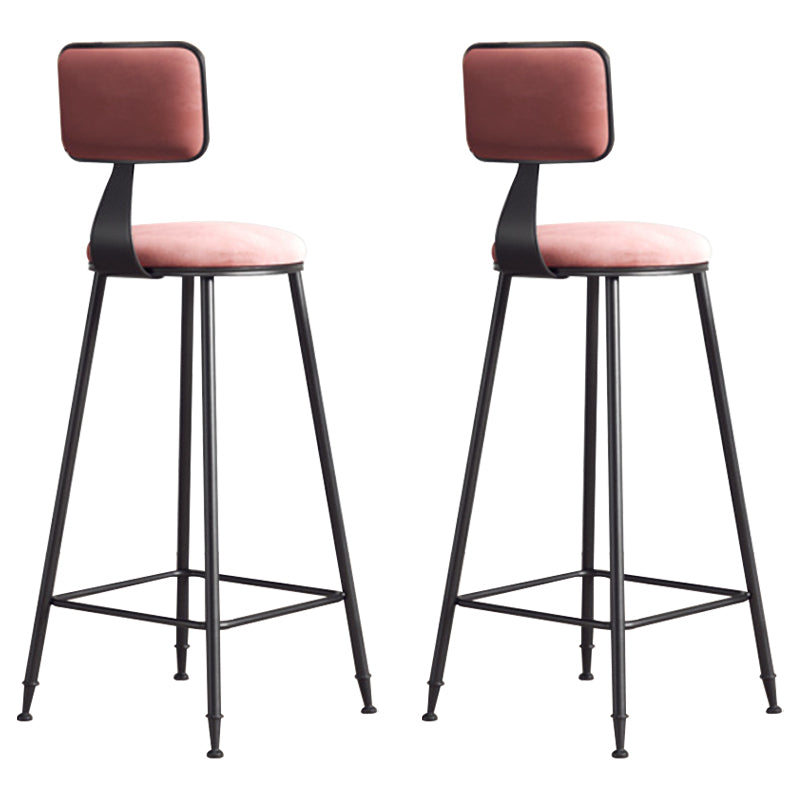 Modern Armless Backrest Counter Stool Iron Balcony Bar Stool with Cushion and Pedal