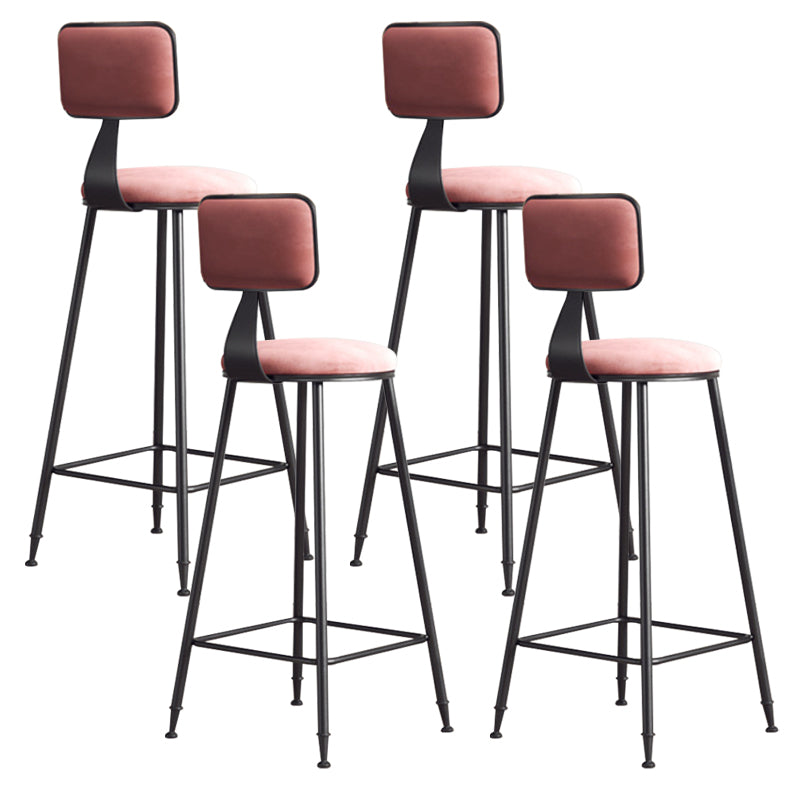 Modern Armless Backrest Counter Stool Iron Balcony Bar Stool with Cushion and Pedal
