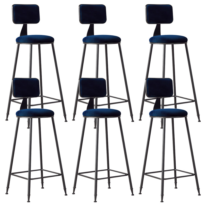 Modern Armless Backrest Counter Stool Iron Balcony Bar Stool with Cushion and Pedal