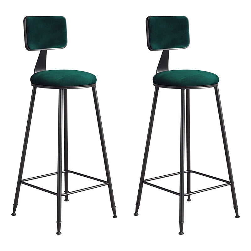 Modern Armless Backrest Counter Stool Iron Balcony Bar Stool with Cushion and Pedal