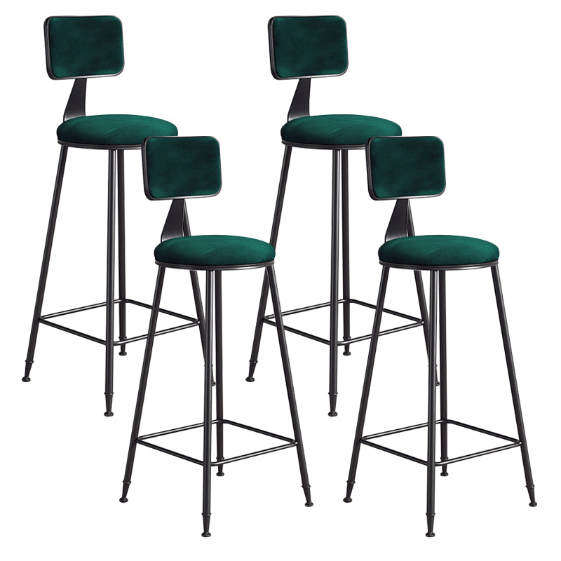 Modern Armless Backrest Counter Stool Iron Balcony Bar Stool with Cushion and Pedal