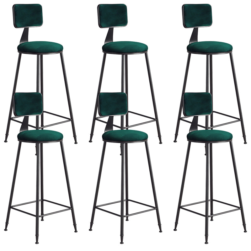 Modern Armless Backrest Counter Stool Iron Balcony Bar Stool with Cushion and Pedal