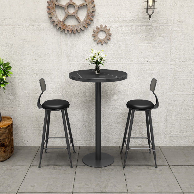 Contemporary Faux Leather Counter Stools Metal Bar Stools for Home Use