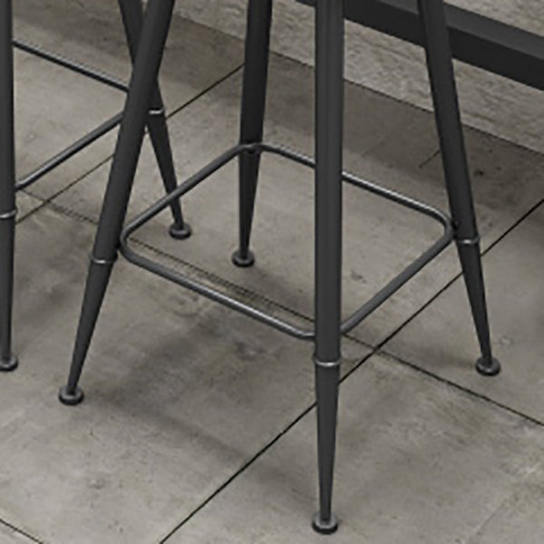 Contemporary Faux Leather Counter Stools Metal Bar Stools for Home Use