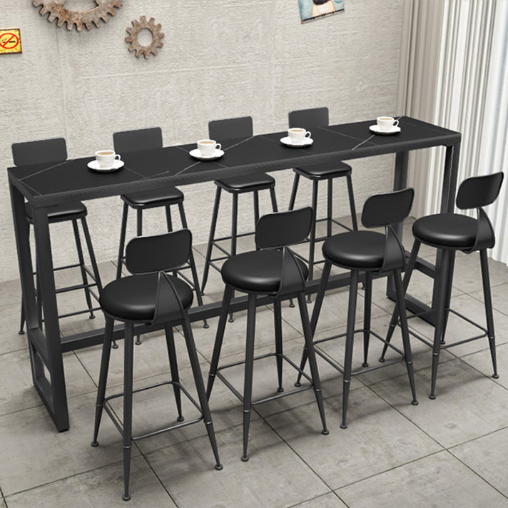Contemporary Faux Leather Counter Stools Metal Bar Stools for Home Use