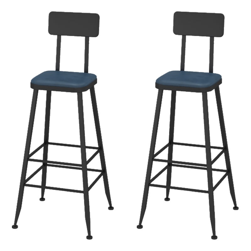 Contemporary Faux Leather Counter Stools Metal Bar Stools for Home Use