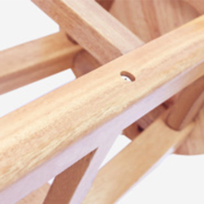 Industrial Armless Counter High Stool Solid Wood Backless Cafe Bar Stool with 4 Legs