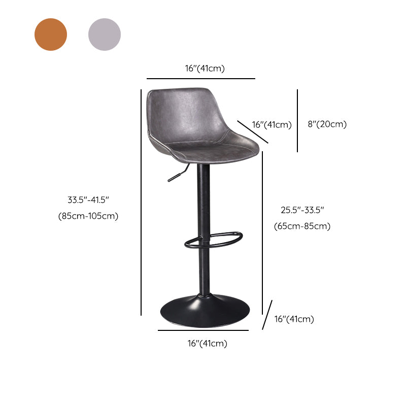 Industrial Liftable Bar-stool Bucket Seat Counter Bar Stool with Metal Legs