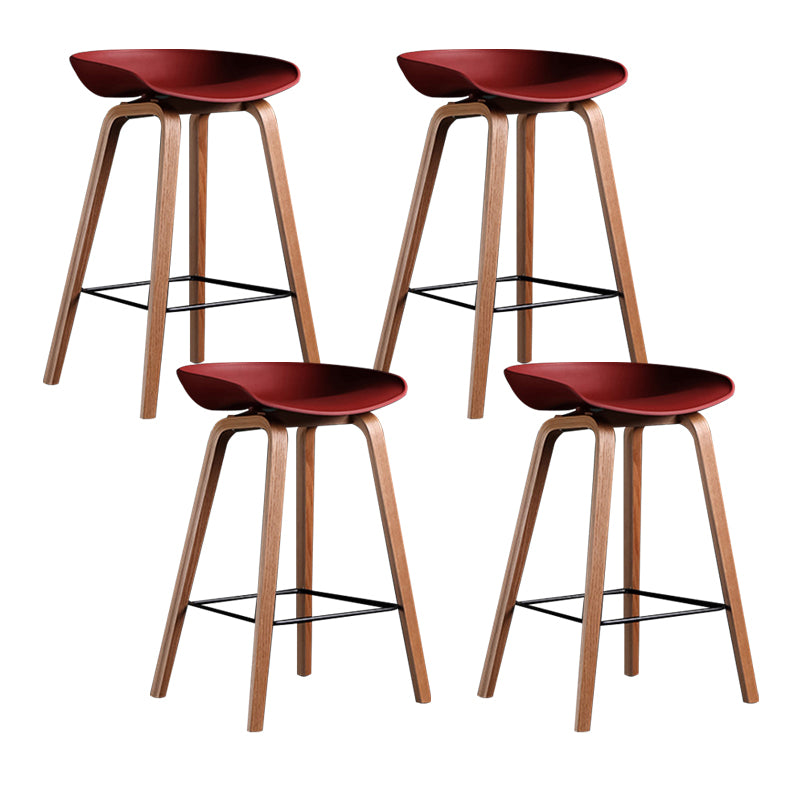 Glam Solid Wood Counter Height Stool Plastic Bar Stool Bar Stool