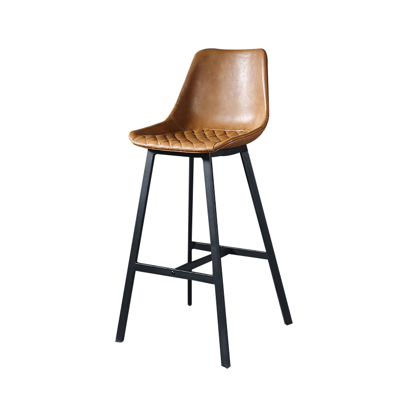 Modern PU Leather Bar-stool Bucket Seat Counter Bar Stool with Metal Legs
