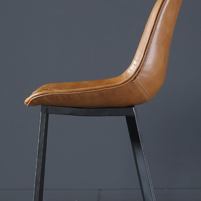 Modern PU Leather Bar-stool Bucket Seat Counter Bar Stool with Metal Legs