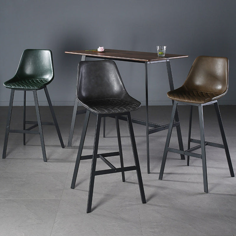 Modern PU Leather Bar-stool Bucket Seat Counter Bar Stool with Metal Legs