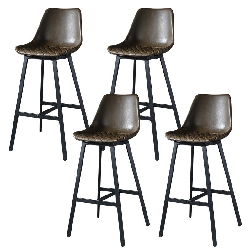 Modern PU Leather Bar-stool Bucket Seat Counter Bar Stool with Metal Legs