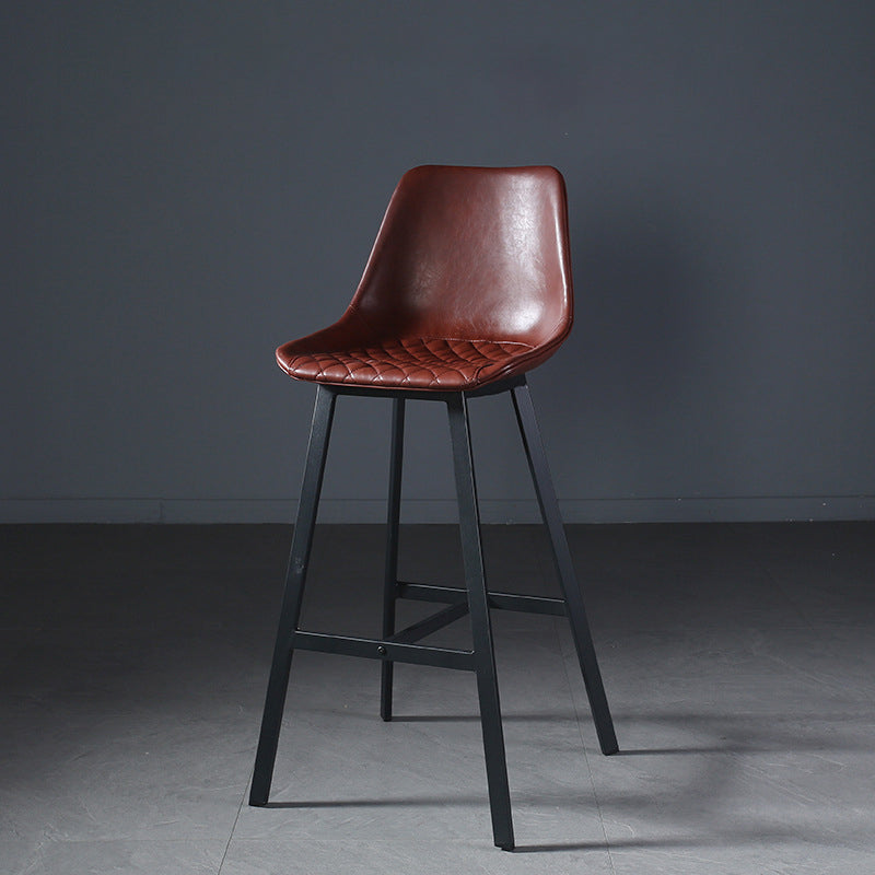 Modern PU Leather Bar-stool Bucket Seat Counter Bar Stool with Metal Legs