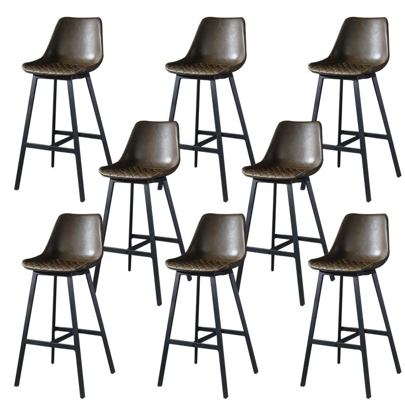 Modern PU Leather Bar-stool Bucket Seat Counter Bar Stool with Metal Legs
