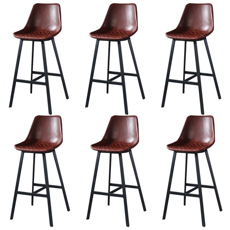 Modern PU Leather Bar-stool Bucket Seat Counter Bar Stool with Metal Legs
