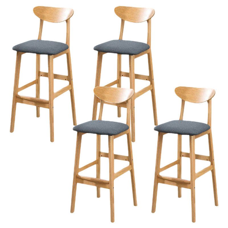Industrial Bar-stool Square Seat Counter Bar Stool with Wooden Legs
