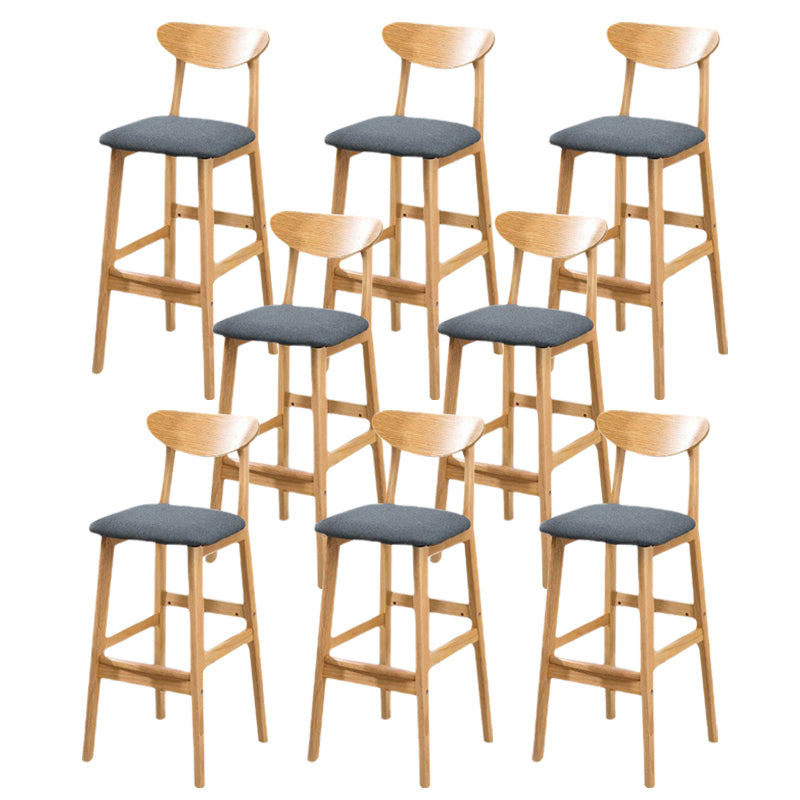 Industrial Bar-stool Square Seat Counter Bar Stool with Wooden Legs