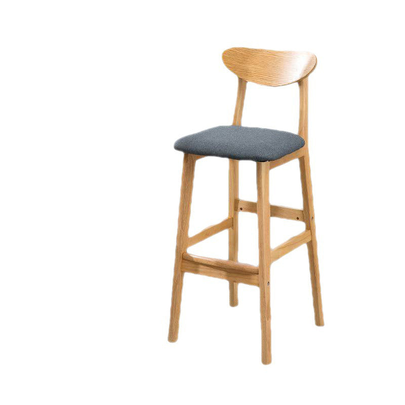 Industrial Bar-stool Square Seat Counter Bar Stool with Wooden Legs