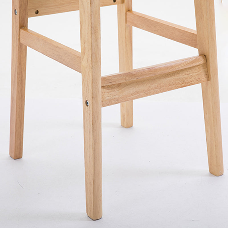 Industrial Bar-stool Square Seat Counter Bar Stool with Wooden Legs
