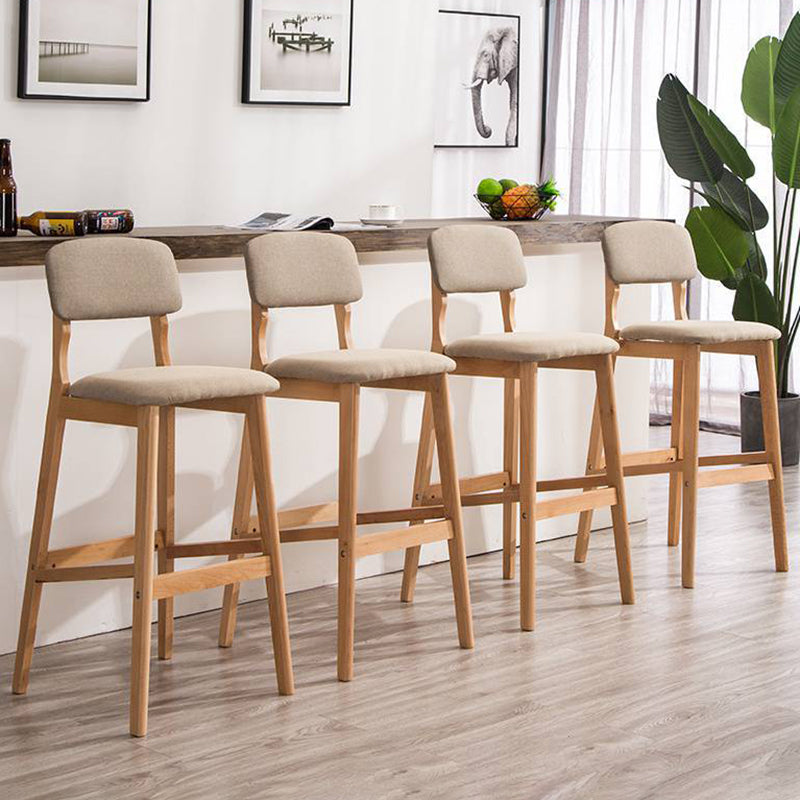 Industrial Style Bar-stool Square Seat Counter Bar Stool with Wooden Legs