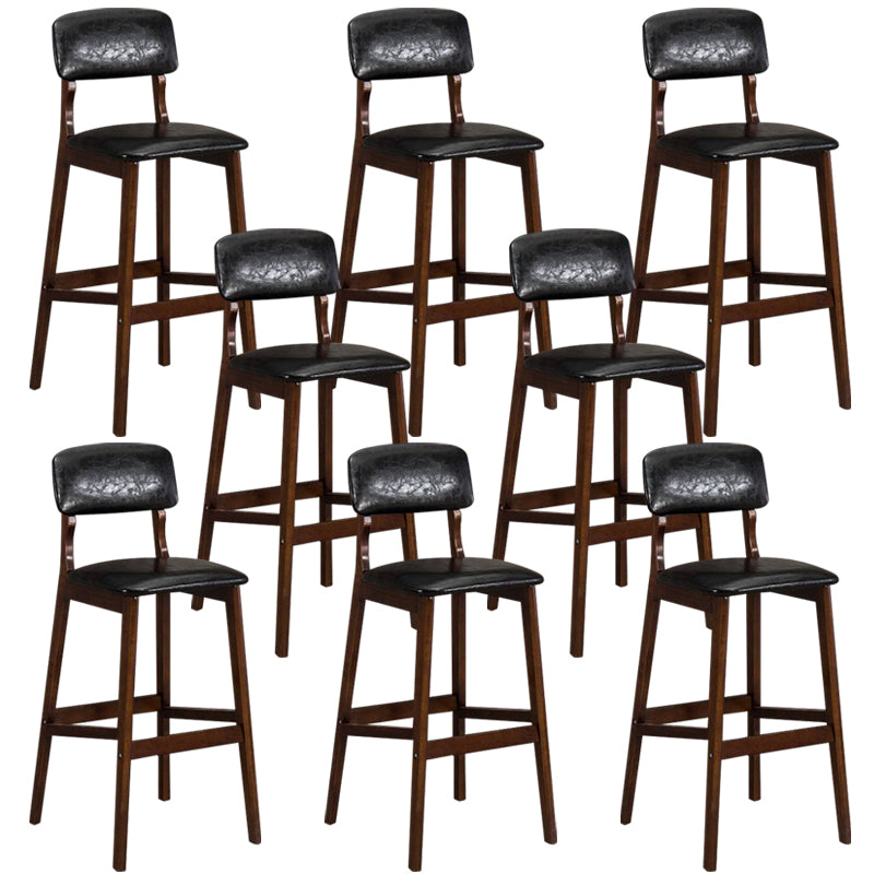 Industrial Style Bar-stool Square Seat Counter Bar Stool with Wooden Legs