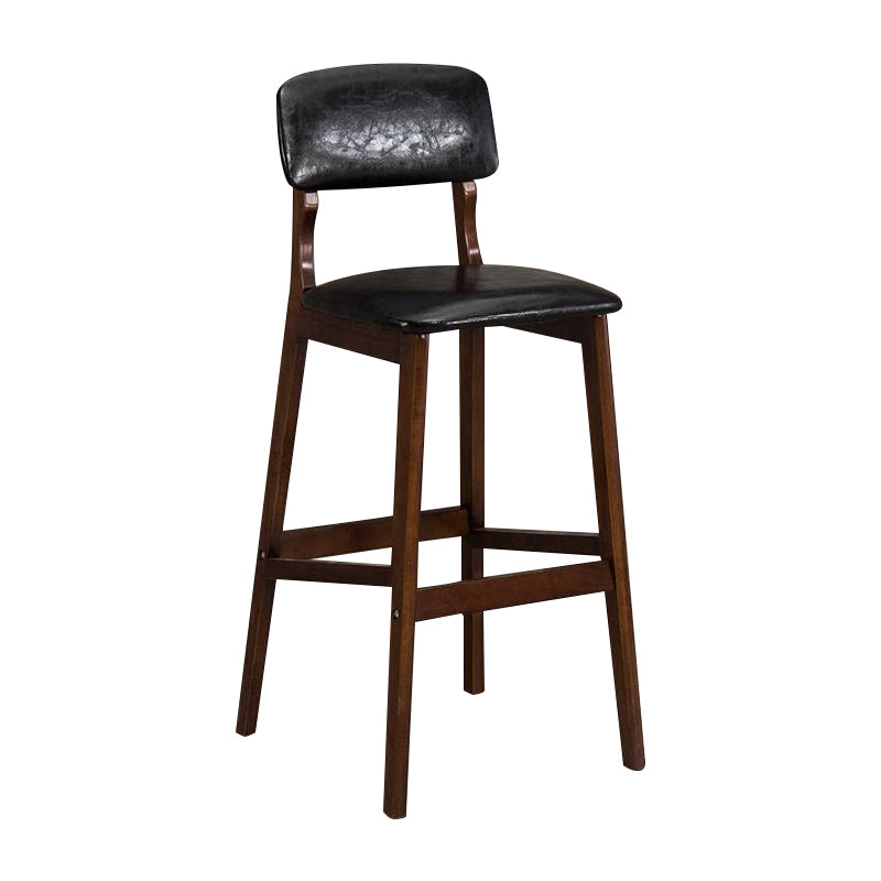 Industrial Style Bar-stool Square Seat Counter Bar Stool with Wooden Legs