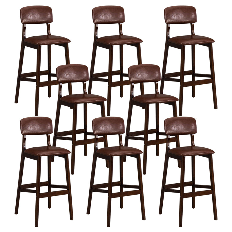 Industrial Style Bar-stool Square Seat Counter Bar Stool with Wooden Legs