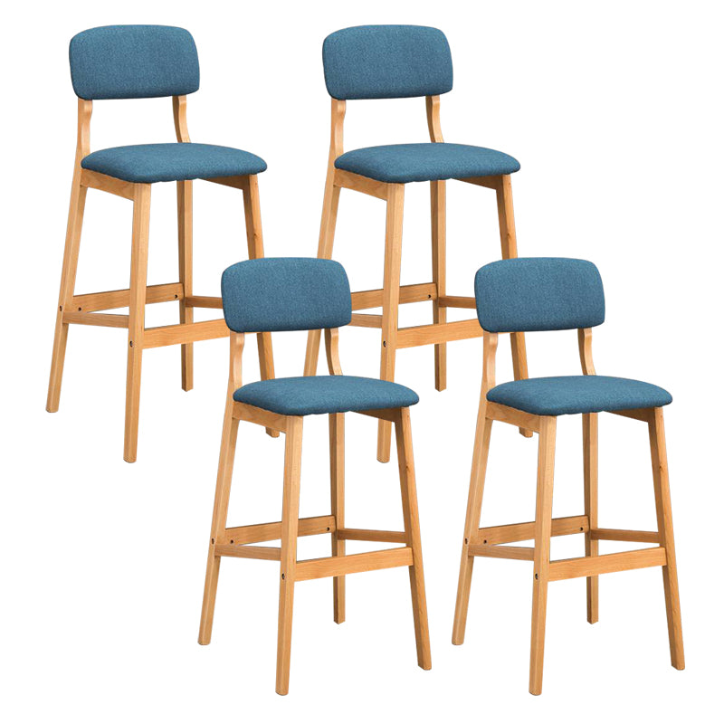 Industrial Style Bar-stool Square Seat Counter Bar Stool with Wooden Legs
