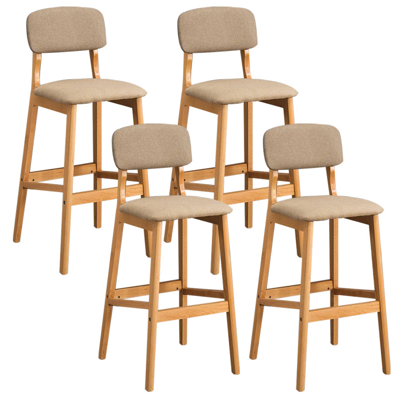 Industrial Style Bar-stool Square Seat Counter Bar Stool with Wooden Legs