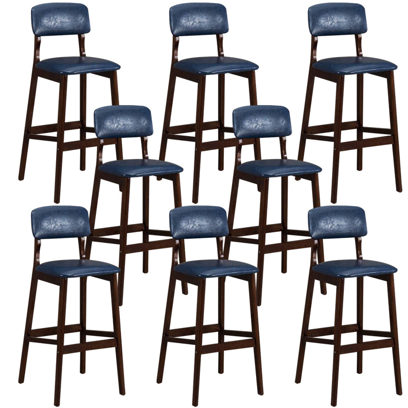 Industrial Style Bar-stool Square Seat Counter Bar Stool with Wooden Legs