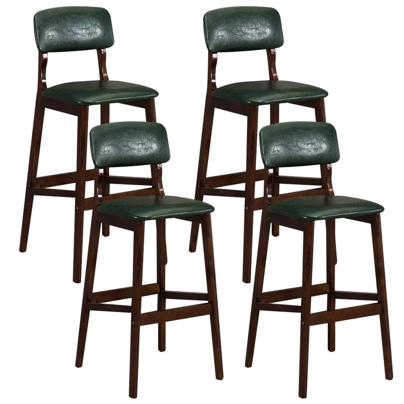 Industrial Style Bar-stool Square Seat Counter Bar Stool with Wooden Legs