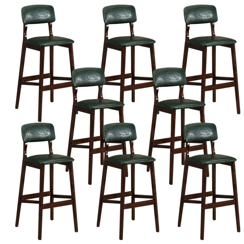 Industrial Style Bar-stool Square Seat Counter Bar Stool with Wooden Legs