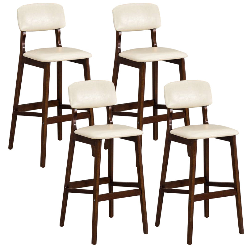 Industrial Style Bar-stool Square Seat Counter Bar Stool with Wooden Legs