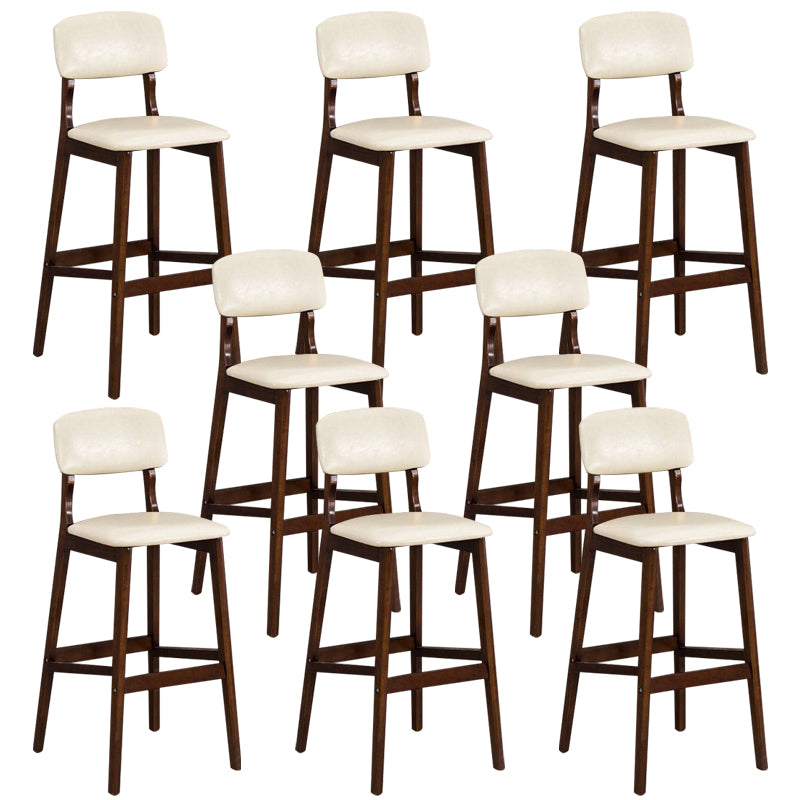 Industrial Style Bar-stool Square Seat Counter Bar Stool with Wooden Legs