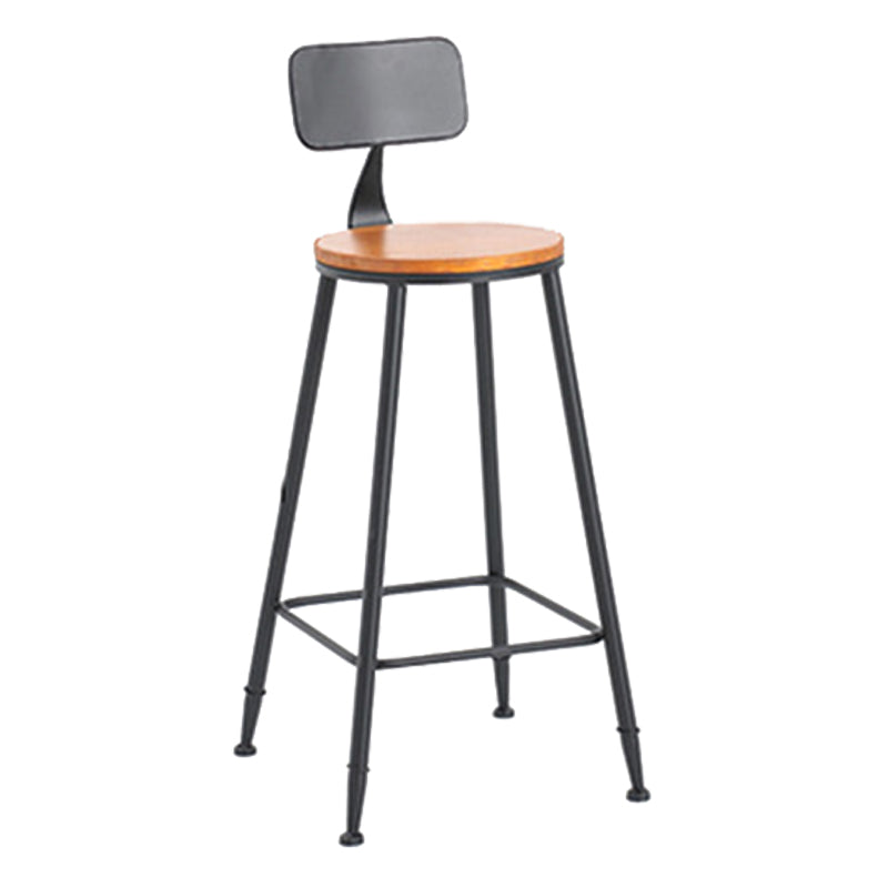 Contemporary Wood Counter Stool Living Room Bar Stool with Metal Legs
