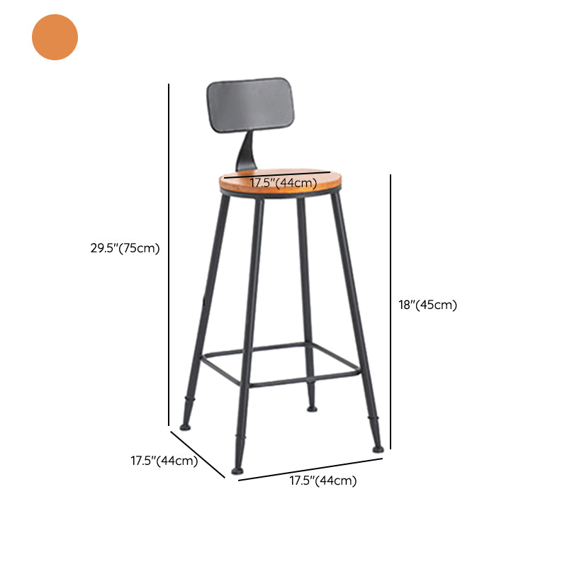 Contemporary Wood Counter Stool Living Room Bar Stool with Metal Legs