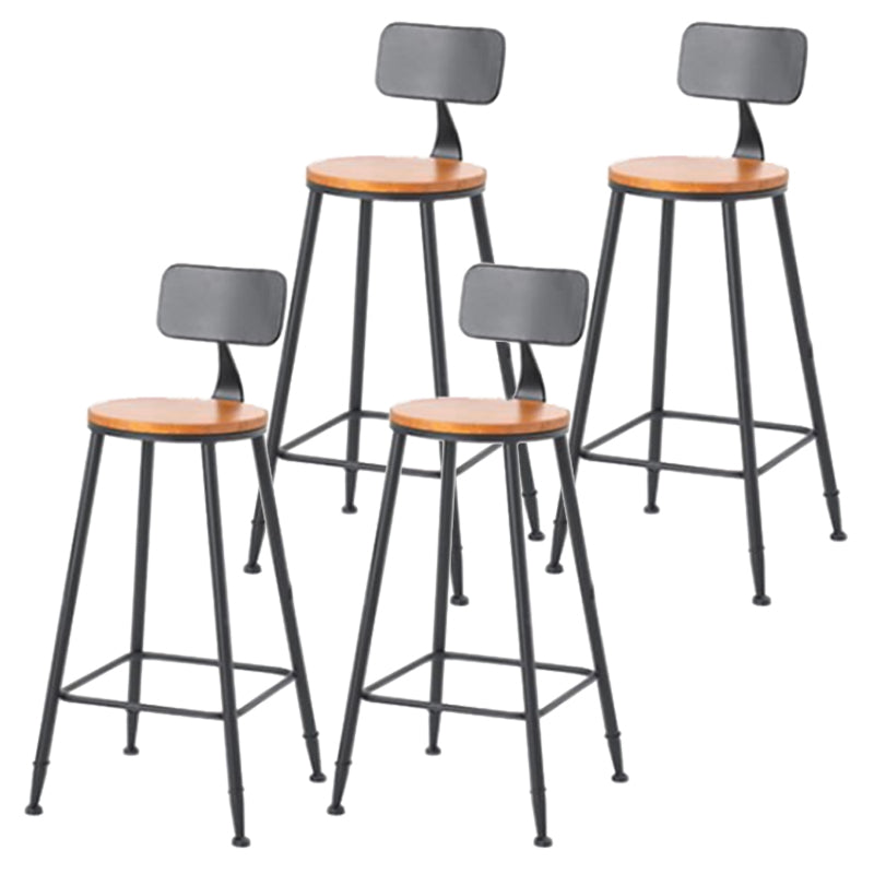 Contemporary Style Wood Counter Stool Living Room Bar Stool with Metal Legs