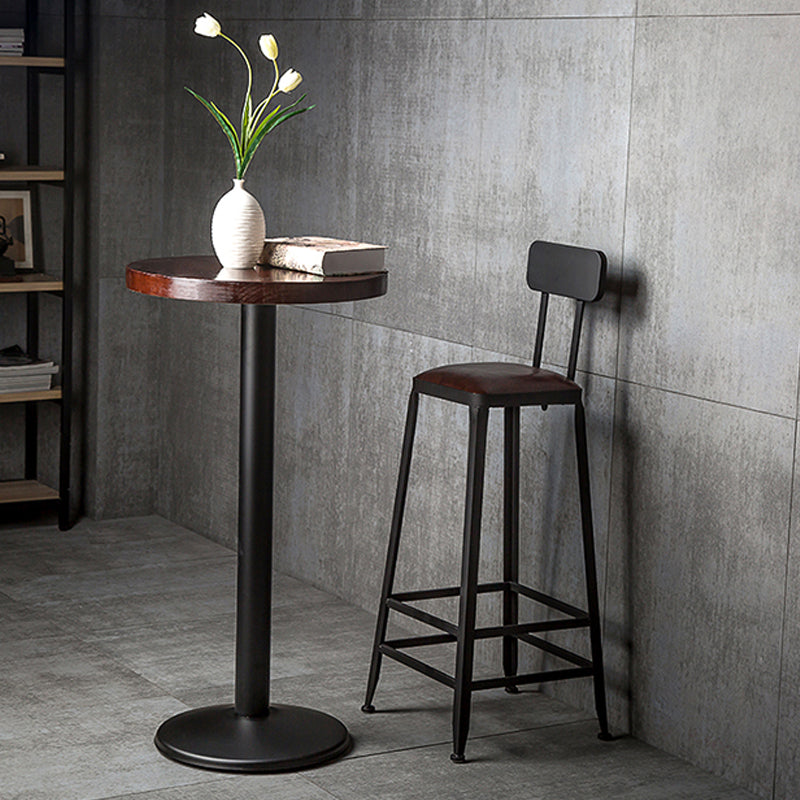 Industrial Black Counter Stool with Square Seat Metal Barstool for Bar
