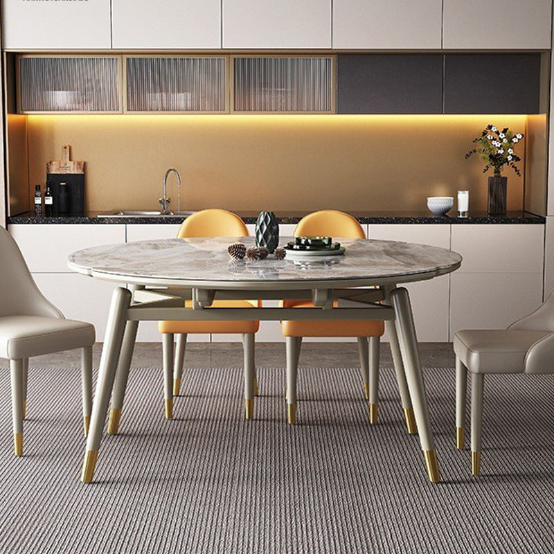 Wood Base Dining Table Contemporary Extendable Dinner Table for Home