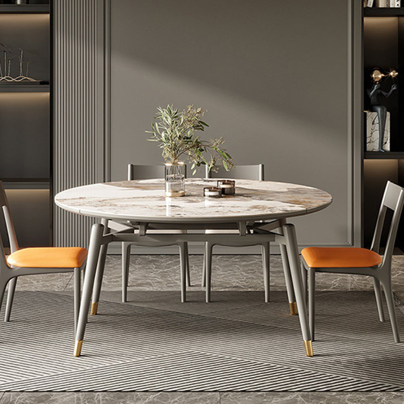 Wood Base Dining Table Contemporary Extendable Dinner Table for Home