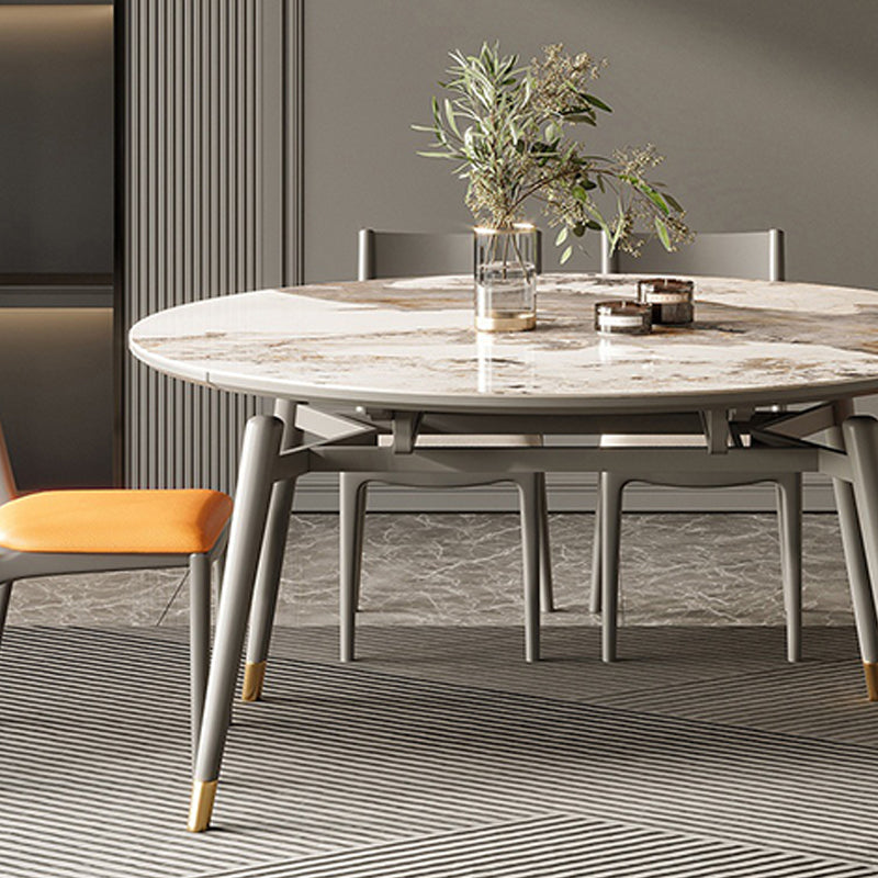 Wood Base Dining Table Contemporary Extendable Dinner Table for Home