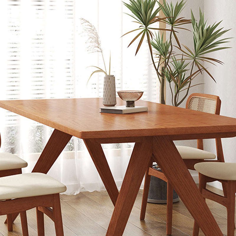Contemporary Wood Dinner Table 4 Legs Dining Table for Home Use