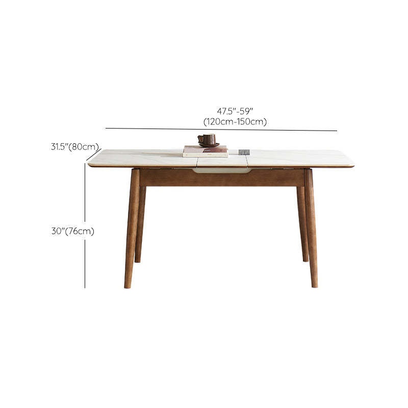 Rectangle Simplicity Fixed Table Extendable Sintered Stone Dining Table