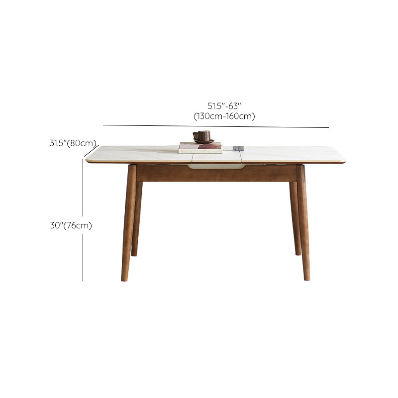 Rectangle Simplicity Fixed Table Extendable Sintered Stone Dining Table