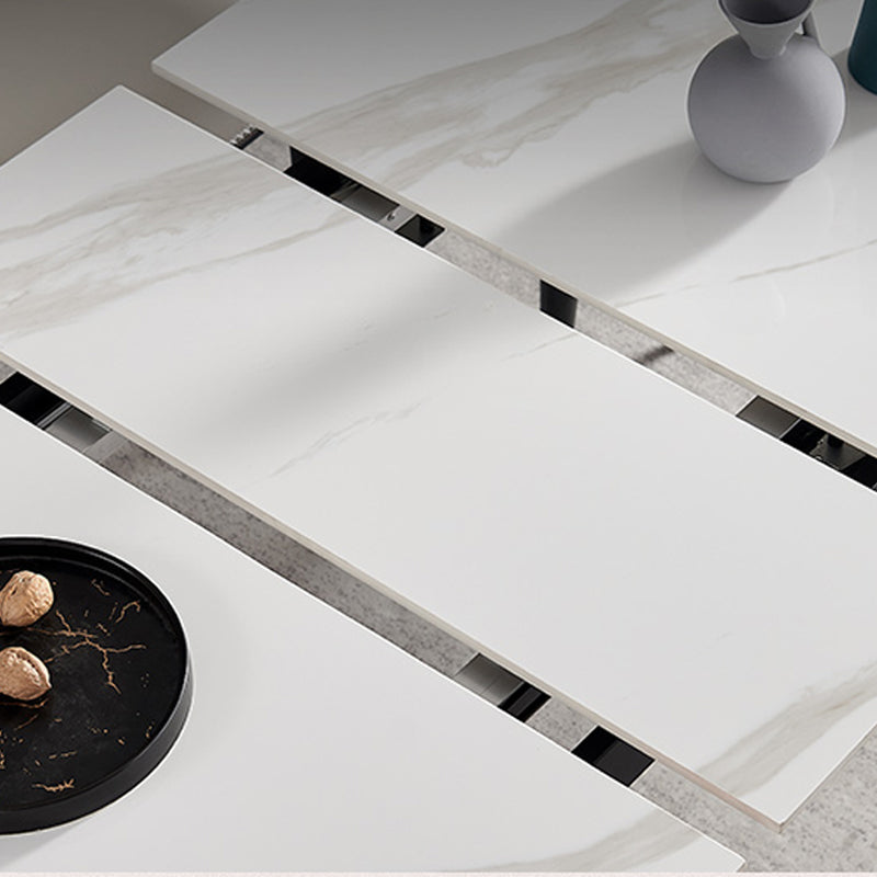 Simplicity Rectangle Home Fixed Desk Extendable Sintered Stone Dining Table