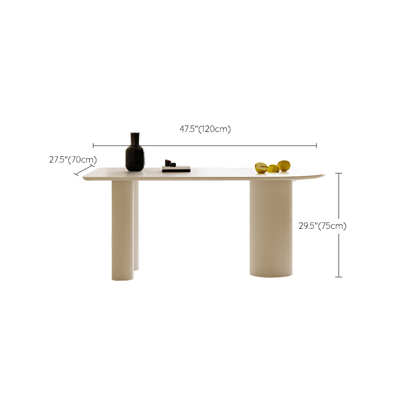 Slate and Metal Table Glam Style Simple Restaurant White Dining Table