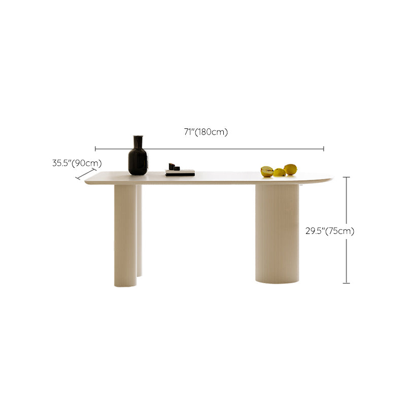 Slate and Metal Table Glam Style Simple Restaurant White Dining Table